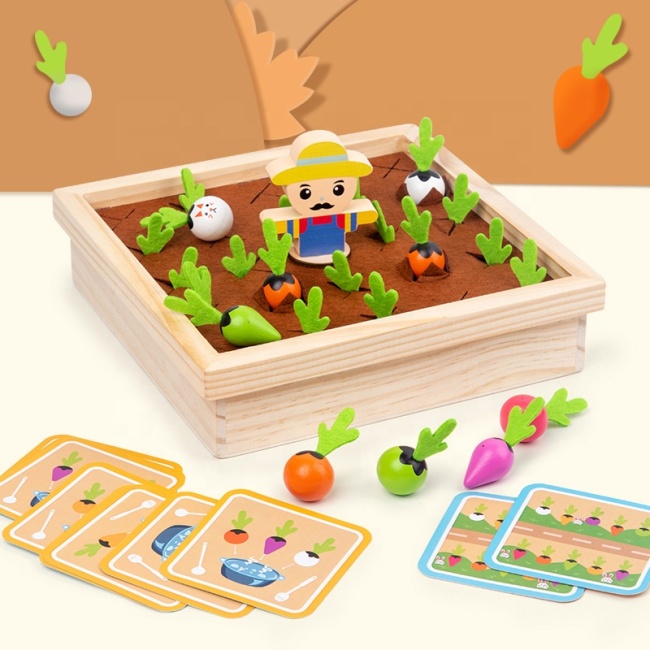 Rompecabezas de rábano colorido Montessori, juguete educativo duradero, juguetes de entrenamiento de memoria de zanahoria vegetal para niños, regalos