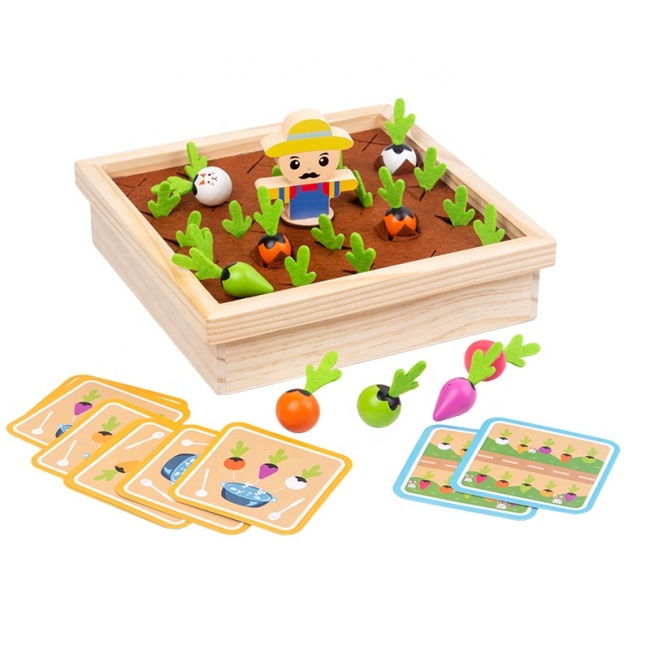 Rompecabezas de rábano colorido Montessori, juguete educativo duradero, juguetes de entrenamiento de memoria de zanahoria vegetal para niños, regalos
