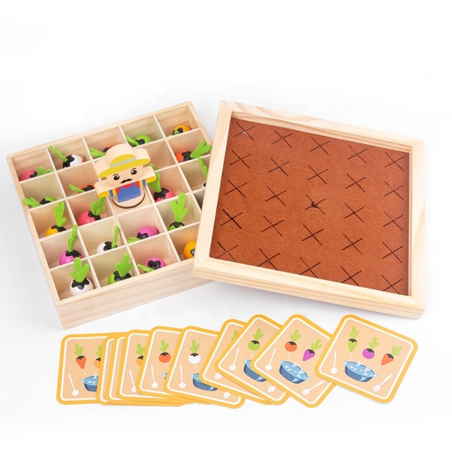 Montessori színes retek kirakós játék Tartós oktató növényi sárgarépa memóriafejlesztő játékok gyerekeknek ajándékok
