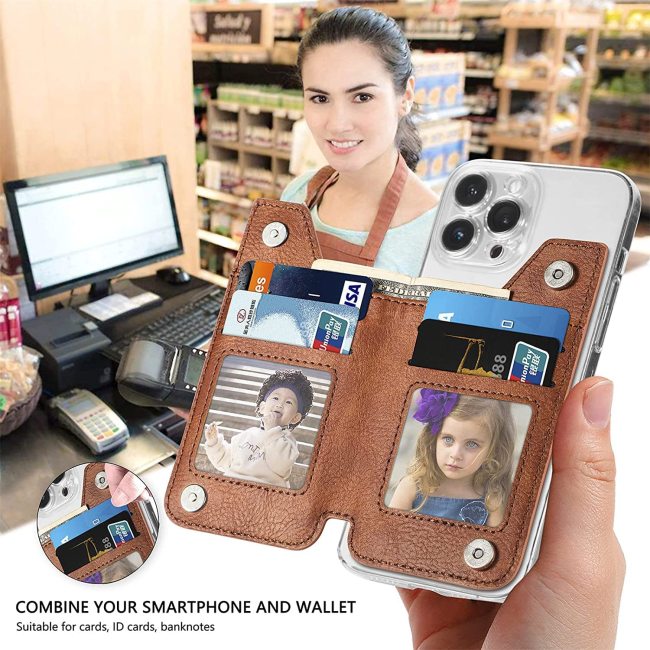 Cartera adhesiva multifuncional para teléfono, tarjetero, billetera para teléfono adhesiva para iPhone y Android, bolsillo trasero con cremallera