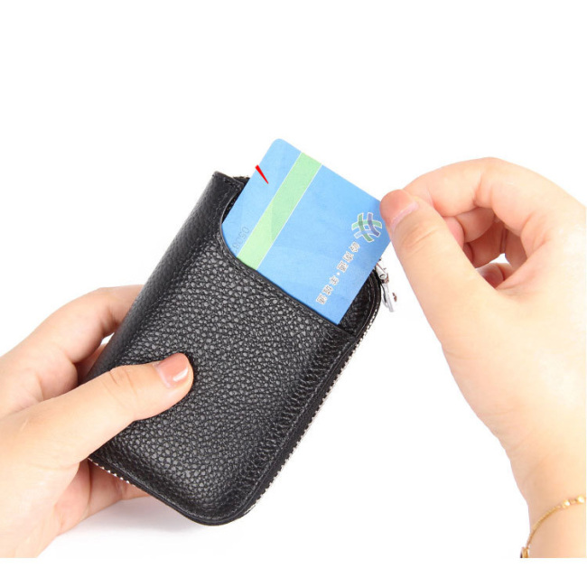 Egyedi luxus bőr intelligens biztonsági hölgy felugró utazási RFID pénztárca hitelkártya tartó