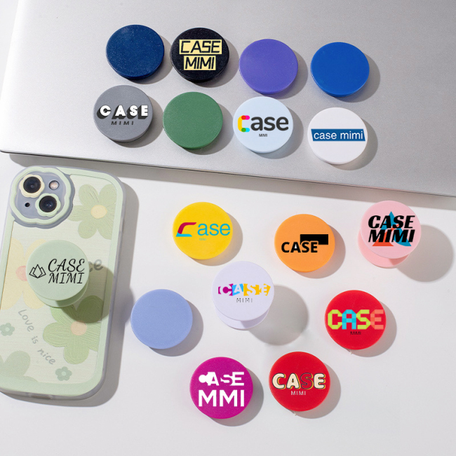 Soporte de agarre para enchufe de teléfono Poppings con diseño de logotipo, soporte para teléfono con impresión de enchufes, como regalo