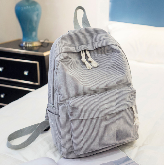 Logotipo personalizado de fábrica OEM y ODM, mochilas de pana para niños, bolsa para niña, mochila escolar de tamaño pequeño y grande, mochila de viaje