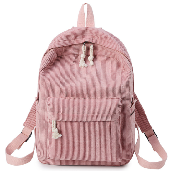 Logotipo personalizado de fábrica OEM y ODM, mochilas de pana para niños, bolsa para niña, mochila escolar de tamaño pequeño y grande, mochila de viaje