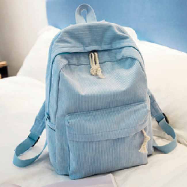Factory custom logo OEM&ODM kids corduroy backpacks bag for girl small big size school bag travel backpack
