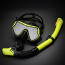 Water sports wide view diving goggles with snorkel