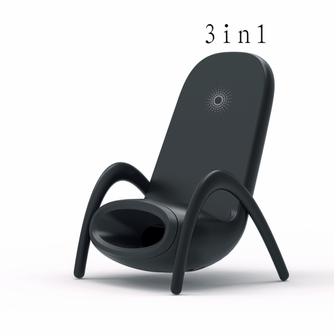 Hordozható mini szék 10 W vezeték nélküli töltő gyorstöltés, egyedi logó mobil mobiltelefon töltő telefontartó