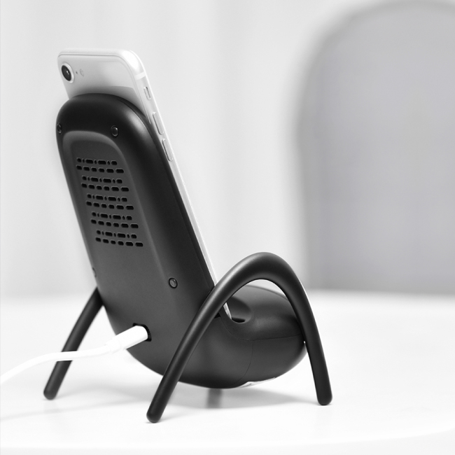 Портативное мини-кресло, беспроводное зарядное устройство 10 Вт, быстрая зарядка, индивидуальный логотип, зарядное устройство для мобильного телефона, держатель для телефона