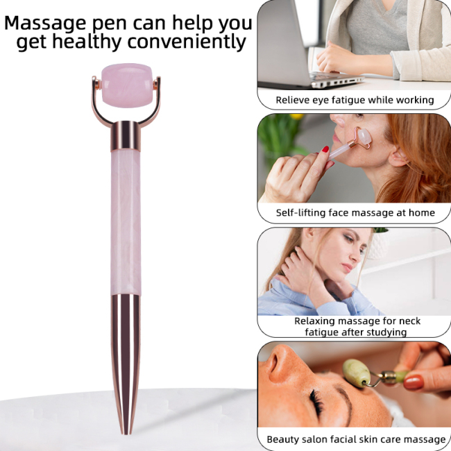 Ballpoint Pen Office Learning Stylus With Custom Logo Resin Roller Massage Pen Facial Tool