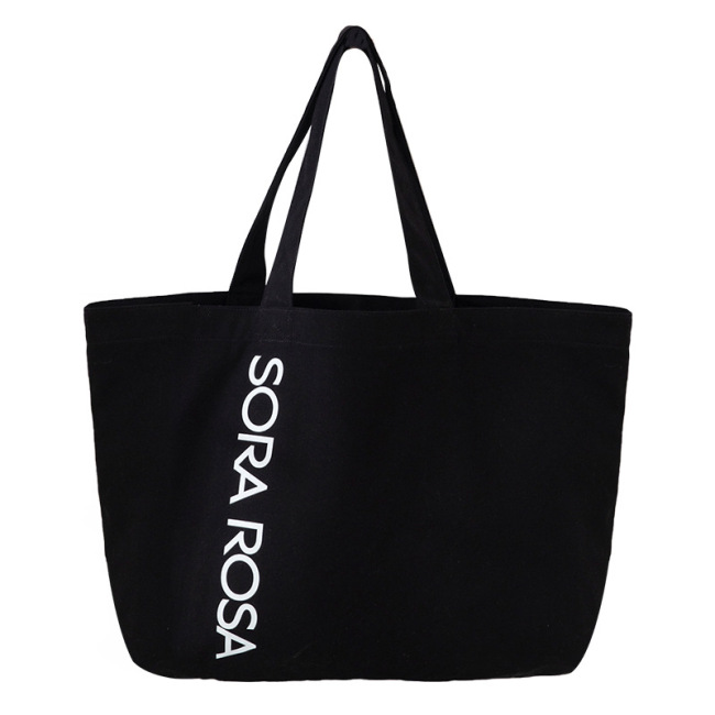 Wholesale high quality plain organic reusable fashionable custom design print cotton canvas tote bag shopping bag with logo