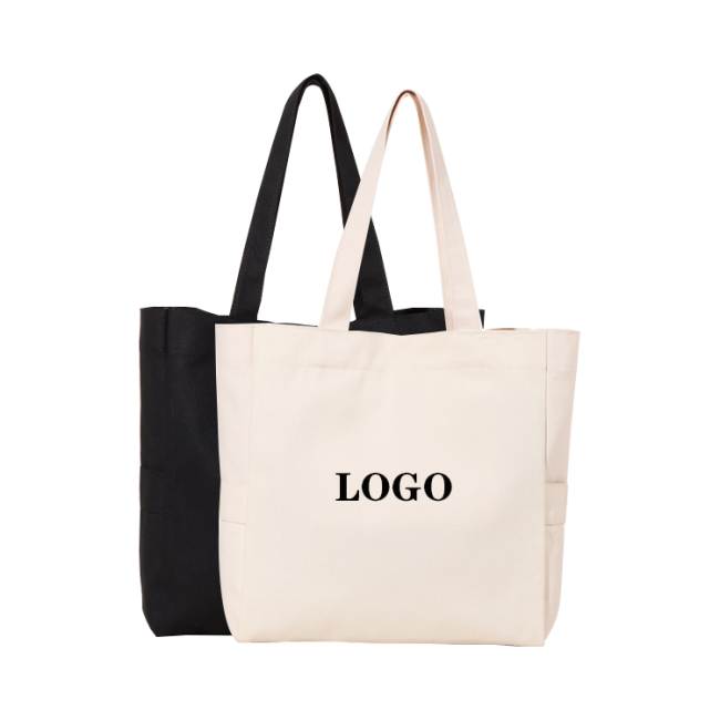 Nagykereskedelmi kiváló minőségű sima szerves újrafelhasználható divatos egyedi tervezésű nyomtatott pamutvászon táska bevásárlótáska logóval