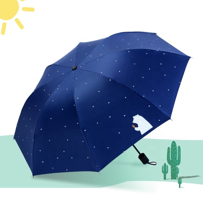 Olcsó uv védelem rajzfilm maci nyomat 3 összecsukható esernyő akció