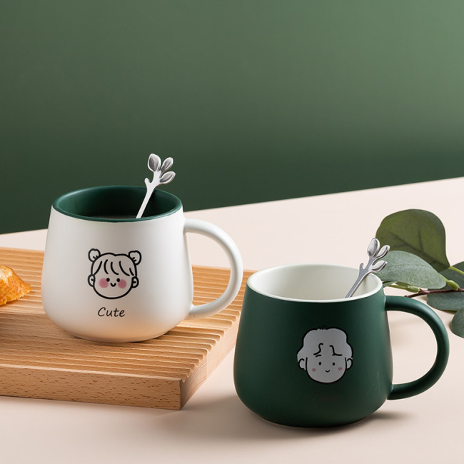 Индивидуальные рекламные печатные мультяшные керамические кофейные чашки с частным логотипом, кружки с ручкой, рождественский подарок