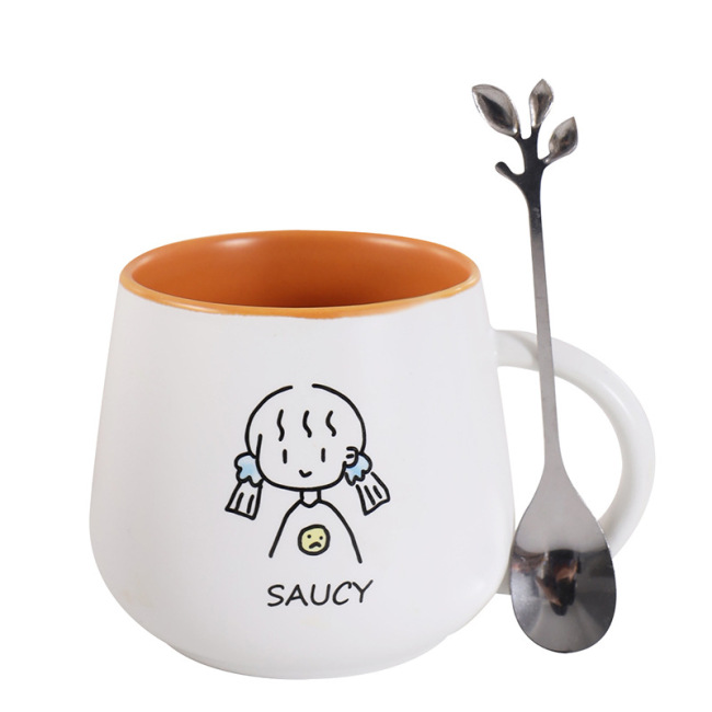Tazas de café de cerámica con logotipo privado de dibujos animados con impresión promocional personalizada, tazas con asa, regalo de Navidad