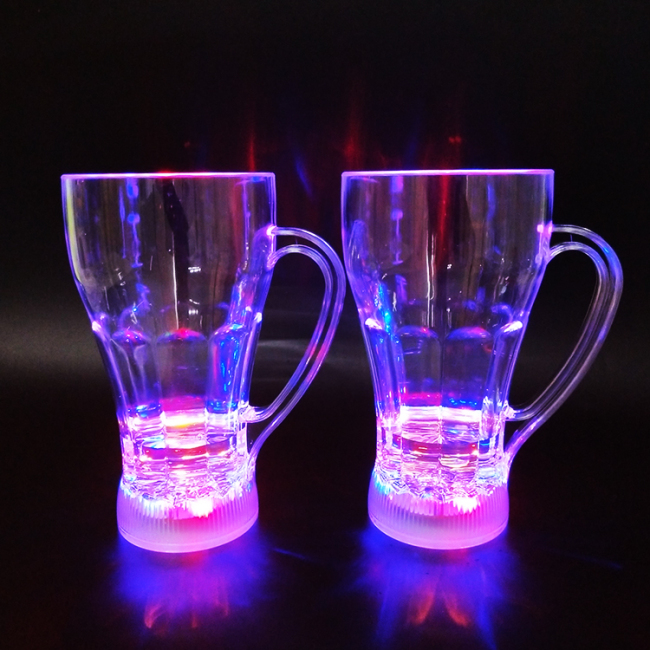 Copo de vidro de cerveja LED de iluminação de plástico Barware