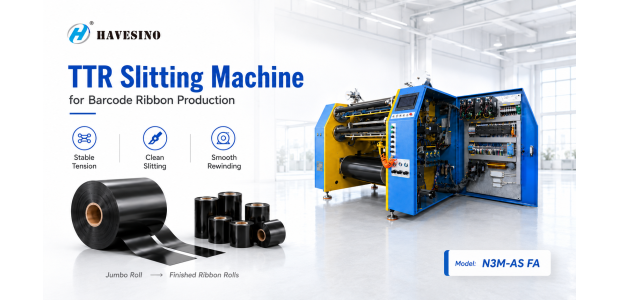 TTR Slitting Machine for Barcode Ribbon Production