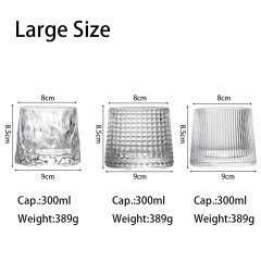 Glass cup Flat bottom rotating cup