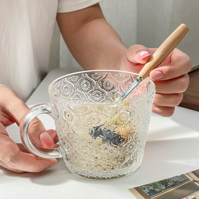 Glass with handle cup Glass with handle cup