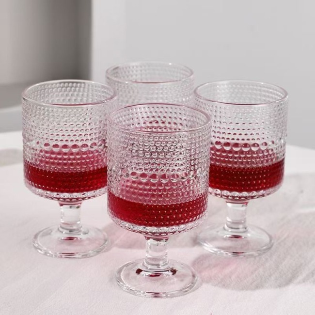  Sunflower embossed glass,juice glass