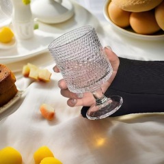 Sunflower embossed glass,juice glass