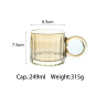 Glass cup with big ears and bubble handle