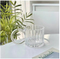 Glass cup with big ears and bubble handle