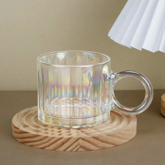 Glass cup with big ears and bubble handle