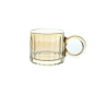 Glass cup with big ears and bubble handle