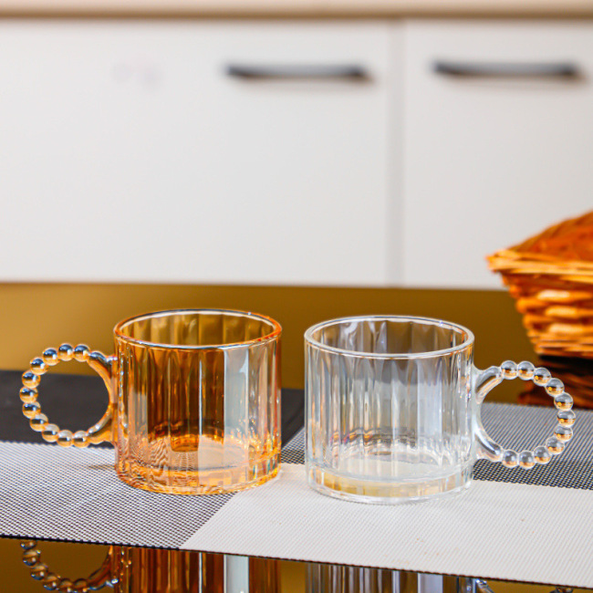 handle glass cup dessert coffee cup handle glass cup dessert coffee cup