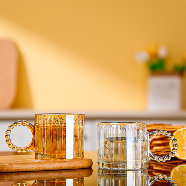 handle glass cup dessert coffee cup handle glass cup dessert coffee cup