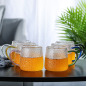 Wholesale Heat-resistant Simple Drinking Hammer pattern Glass Cup With Handle For Home Office