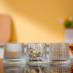 Glass cup Flat bottom rotating cup