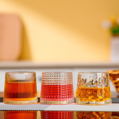 Glass cup Flat bottom rotating cup