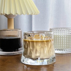 Glass cup Flat bottom rotating cup
