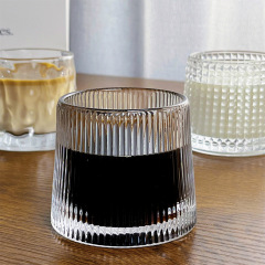 Glass cup Flat bottom rotating cup