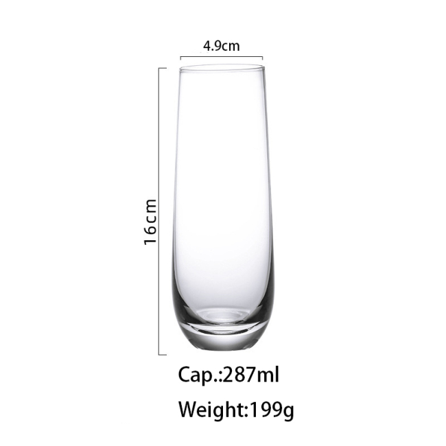 Glass champagne flute water cup