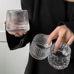 Glass cup Flat bottom rotating cup