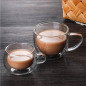 wholesale crystal double wall cup coffee mug Borosolicate handmade glass tea cup with handle