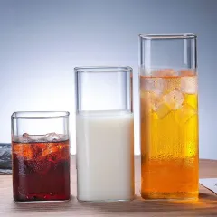 Wholesale Heat-resistant Square Drinking Glass Cup Without Handle