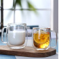 Factory Wholesale Double Walled Glass Cups with Handle for Coffee and Tea Factory Wholesale Double Walled Glass Cups with Handle for Coffee and Tea