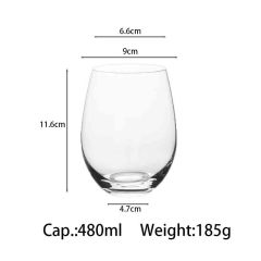 Egg-shaped cup Glass