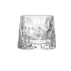 Glass cup Flat bottom rotating cup