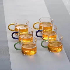 New Heat Resistant Unbreakable Milk Tea Water Coffee Handmade borosilicate glassware tumbler cups set
