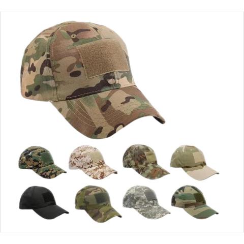 Sombrero de camuflaje de la jungla al aire libre Entrenamiento de combate Sombrero de béisbol de camuflaje Etiqueta de velcro Gorra con visera