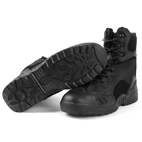 أحذية جيش تكتيكية سوداء مريحة للتنفس للرجال