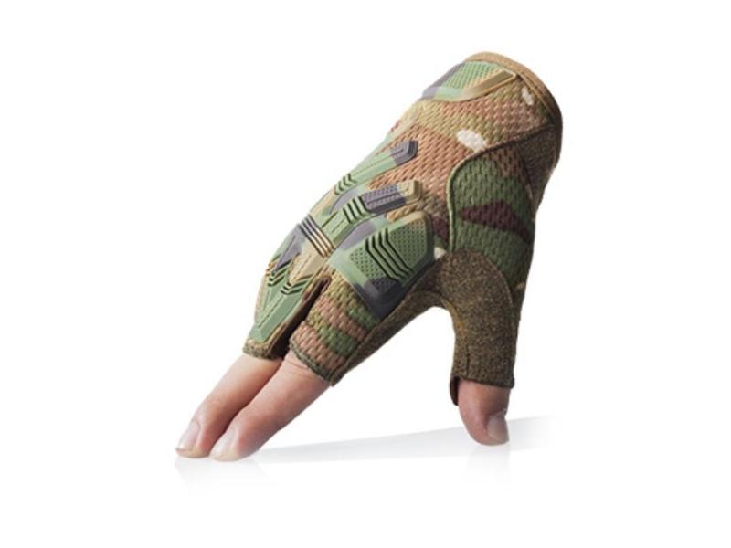 Camouflage de haute qualité combattant la main tactique à demi-doigt