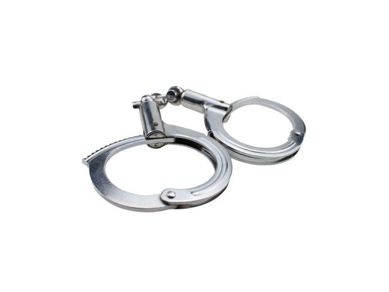 Никелированные наручники из углеродистой стали HC0010