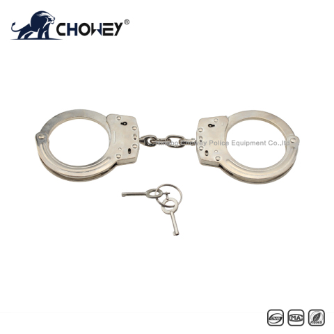 Никелированные наручники из углеродистой стали HC0211