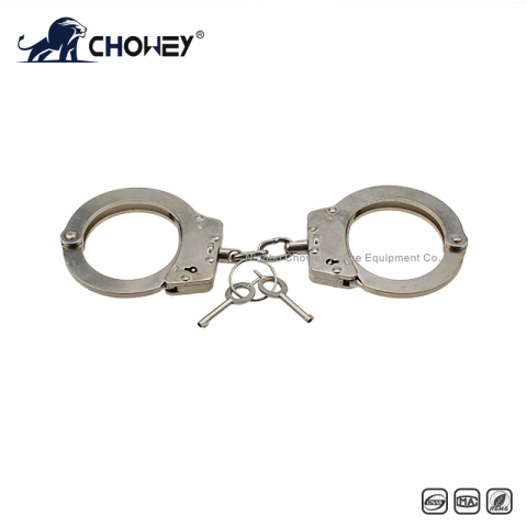 Никелированные наручники из углеродистой стали HC0814