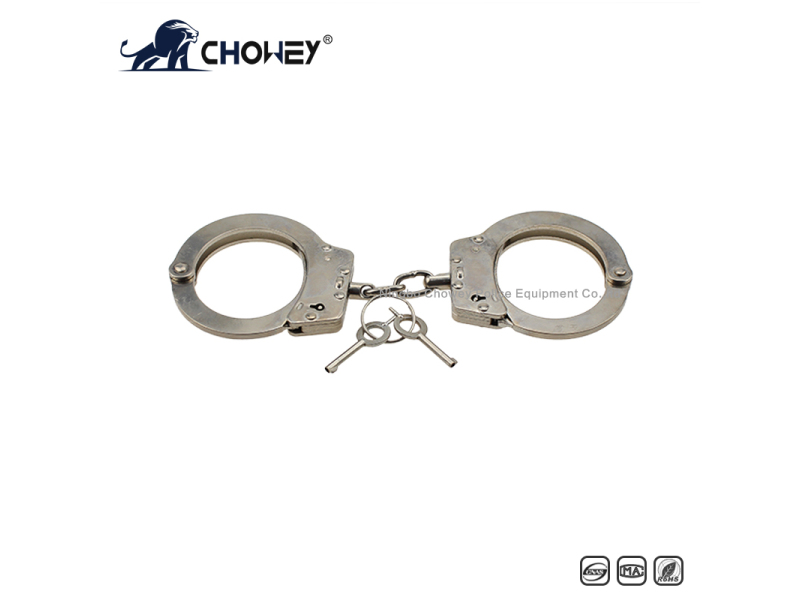 Никелированные наручники из углеродистой стали HC0814